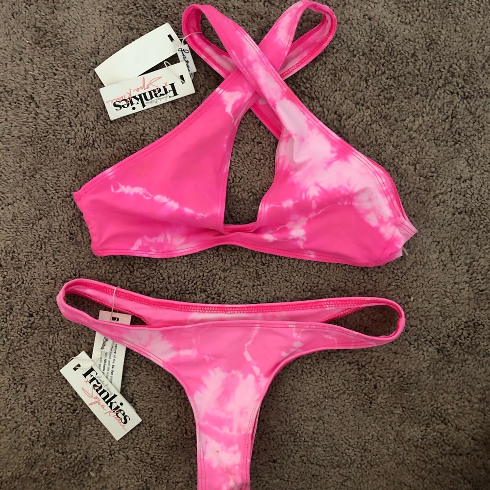 Frankie’s bikinis Sophia Richie pink tie dye